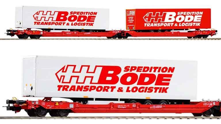 PIKO 24625 Платформы T3000e с полуприцепами «Bode-Spedition» (2 вагона), H0, VI, DB AG